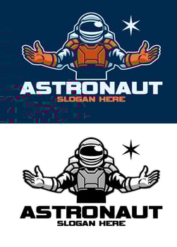Set Sport and Esport Logo Style of Astronaut vector