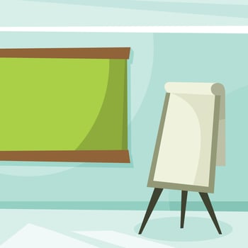 Classroom Vector Clip Art, Isolated Background.