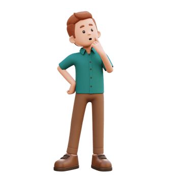 3d male character thinking png