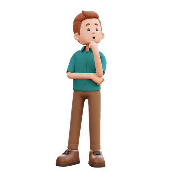 3d male character thinking png