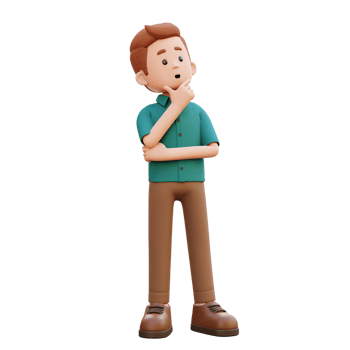 3d male character thinking png