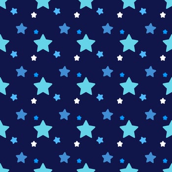 Blue stars seamless pattern indigo background vector