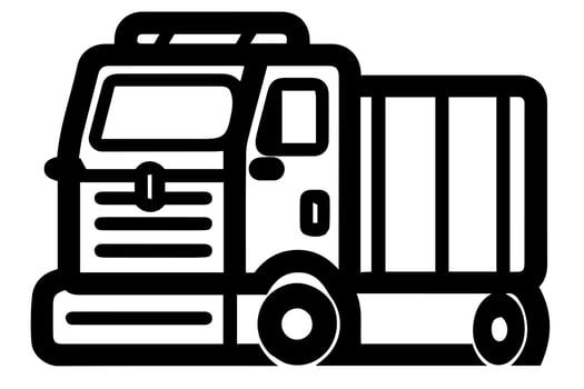 Truck vector icon retro transport delivery vehicle