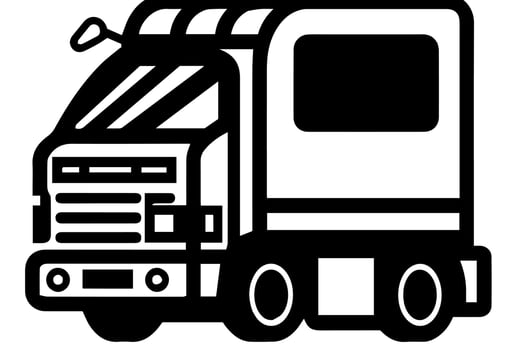Truck vector icon retro transport delivery vehicle