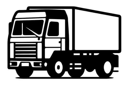 Truck vector icon retro transport delivery vehicle