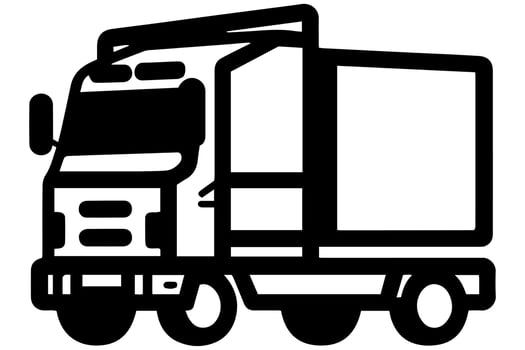 Truck vector icon retro transport delivery vehicle