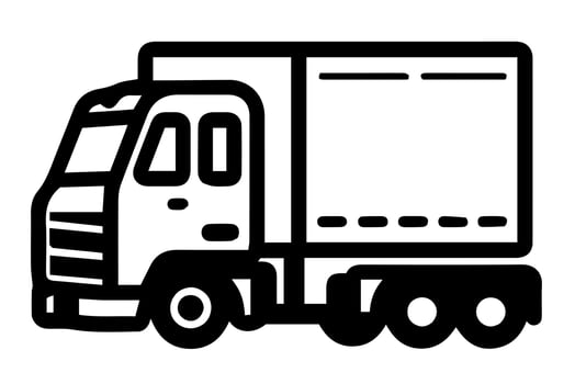 Truck vector icon retro transport delivery vehicle