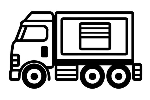 Truck vector icon retro transport delivery vehicle