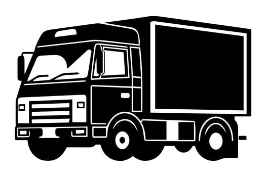 Truck vector icon retro transport delivery vehicle