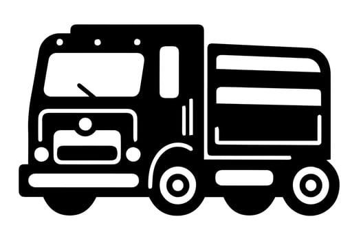 Truck vector icon retro transport delivery vehicle