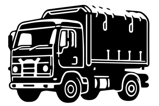 Truck vector icon retro transport delivery vehicle