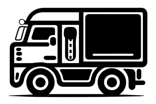 Truck vector icon retro transport delivery vehicle