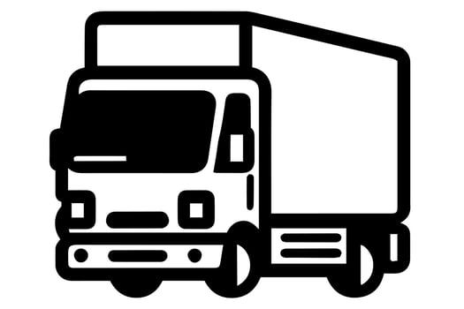 Truck vector icon retro transport delivery vehicle