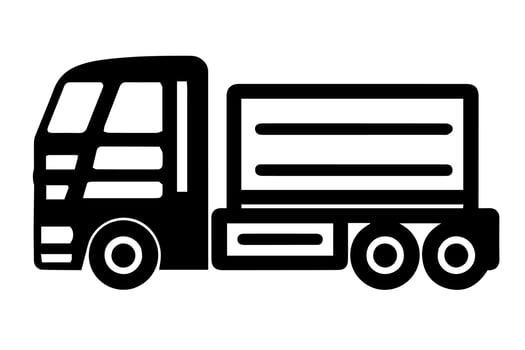 Truck vector icon retro transport delivery vehicle