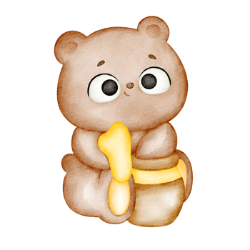 watercolor honey bear png