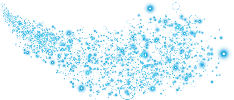 Blue glitter wave abstract illustration. Blue star dust trail sparkling particles isolated. Magic concept. PNG
