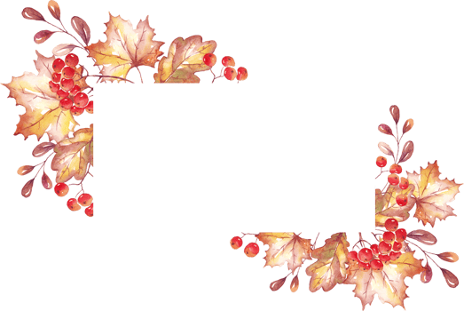 Fall leaves frame. Watercolor clipart png