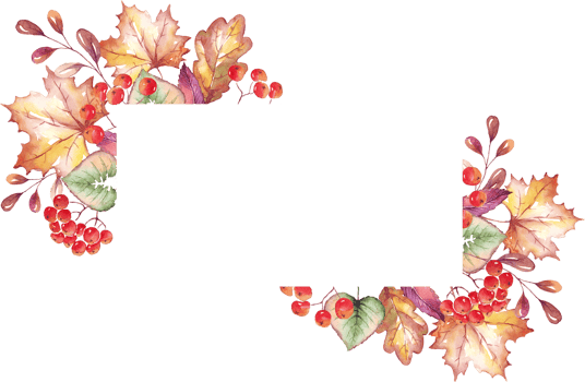 Fall leaves frame. Watercolor clipart png
