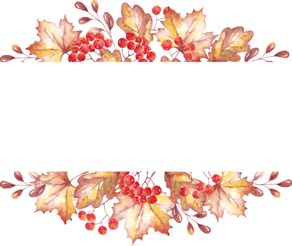 Fall leaves frame. Watercolor clipart png