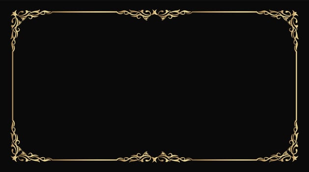 gold vintage frame border ornament vector