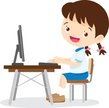 Back to school, happy Pupils children learning computer reading books concept png