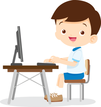 Back to school, happy Pupils children learning computer reading books concept png