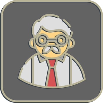 Icon teacher. School and education elements. Icons in embossed style. Good for prints, posters, logo, advertisement, infographics, etc. vector
