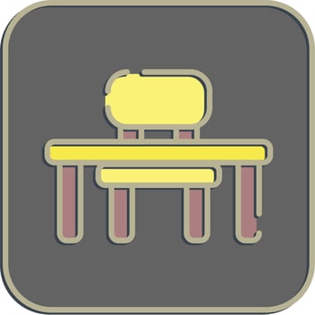 Icon desk. School and education elements. Icons in embossed style. Good for prints, posters, logo, advertisement, infographics, etc. vector