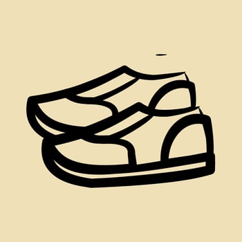 Icon shoes. School and education elements. Icons in hand drawn style. Good for prints, posters, logo, advertisement, infographics, etc. vector