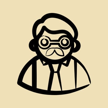 Icon teacher. School and education elements. Icons in hand drawn style. Good for prints, posters, logo, advertisement, infographics, etc. vector
