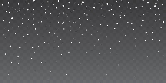 Christmas snow. Falling snowflakes on transparent background. Snowfall. Vector illustration