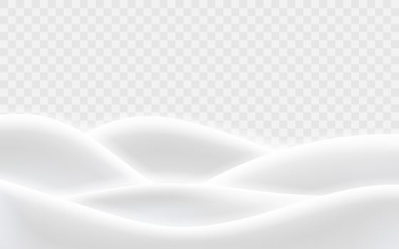 Snowy hills winter background. Landscape with snow covered hills. Vector illustration