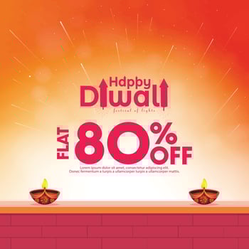 Happy Diwali. Happy Diwali creative design with oil lamp. Wish you a beautiful Happy Diwali text. vector