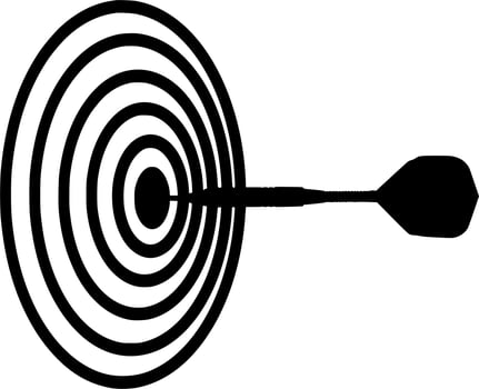 Vector silhouette of Arrow on white background