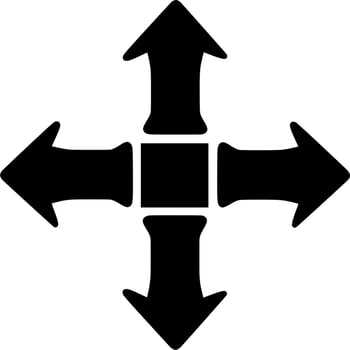 Vector silhouette of Arrow on white background