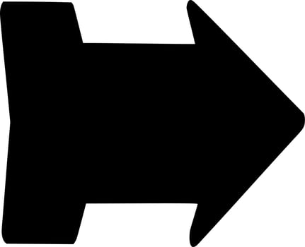 Vector silhouette of Arrow on white background