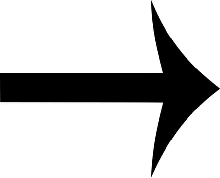 Vector silhouette of Arrow on white background