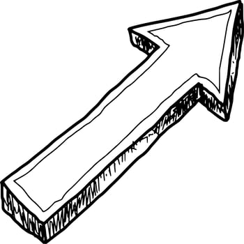 Vector silhouette of Arrow on white background