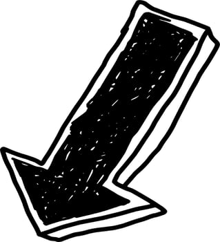 Vector silhouette of Arrow on white background