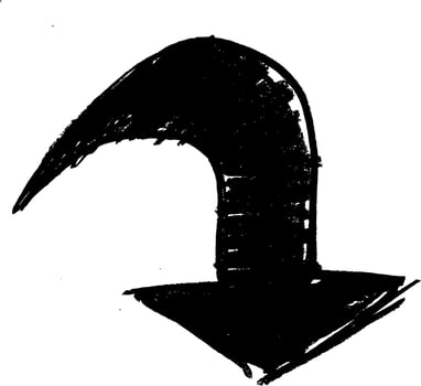 Vector silhouette of Arrow on white background
