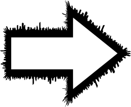 Vector silhouette of Arrow on white background