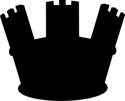 Vector silhouette of crown on white background