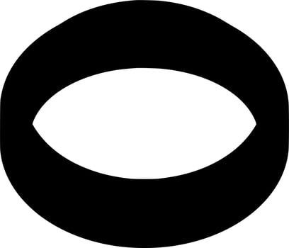 Vector silhouette of rings on white background