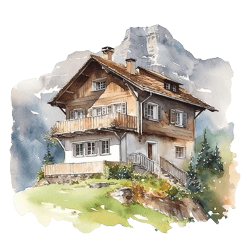 Home Watercolor Clipart, png