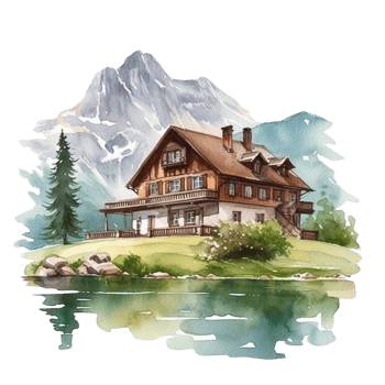 Home Watercolor Clipart, png