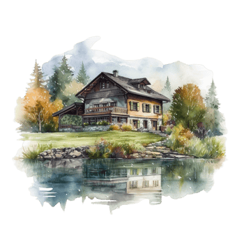 Home Watercolor Clipart, png