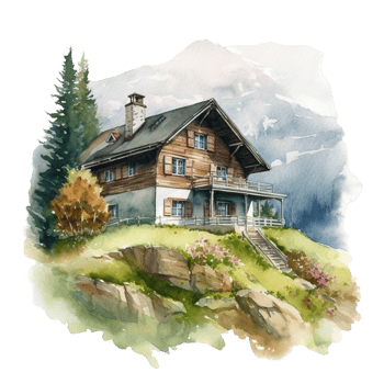 Home Watercolor Clipart, png