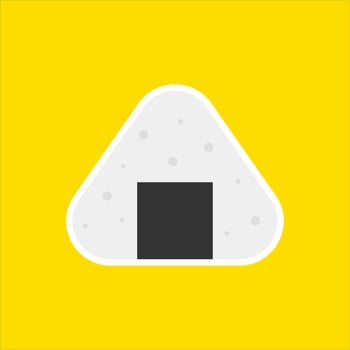 cartoon onigiri flat design vector illustration