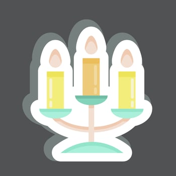 Sticker Candelabra. related to Decoration symbol. simple design editable. simple illustration vector