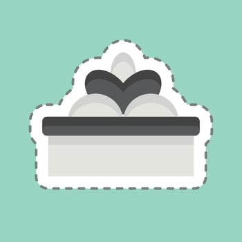 Sticker line cut Gifts. related to Decoration symbol. simple design editable. simple illustration vector